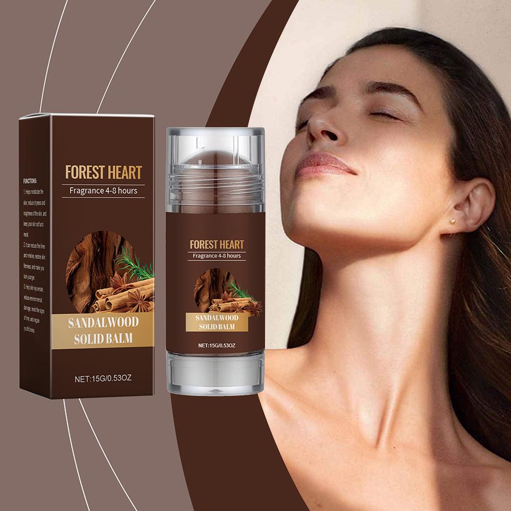 15g Sandalwood Perfume Solid Balm Woody Light Perfume Long Lasting Charming Attraction Natural Fragrance Deodorant Solid Stick