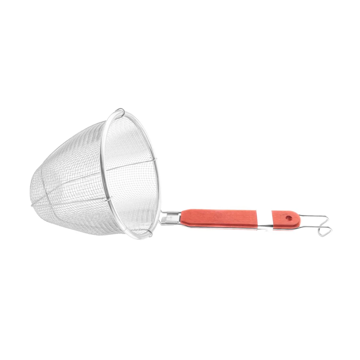 BABQ ไม้ Handle เครื่องครัวสแตนเลสเกี๊ยวก๋วยเตี๋ยวตาข่ายกรอง 5.3 "x 4.9"