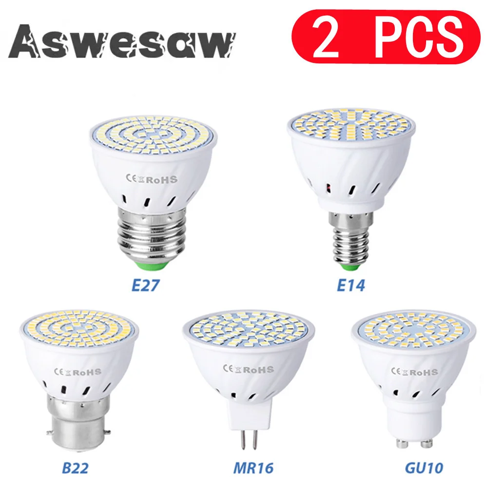 GU10 LED E27 Đèn E14 Đèn Trợ Sáng Bóng Đèn 48 60 80 Đèn Led Lampara 220V GU 10 Bombillas LED MR16 Lampada đèn B22 5W 7W 9W