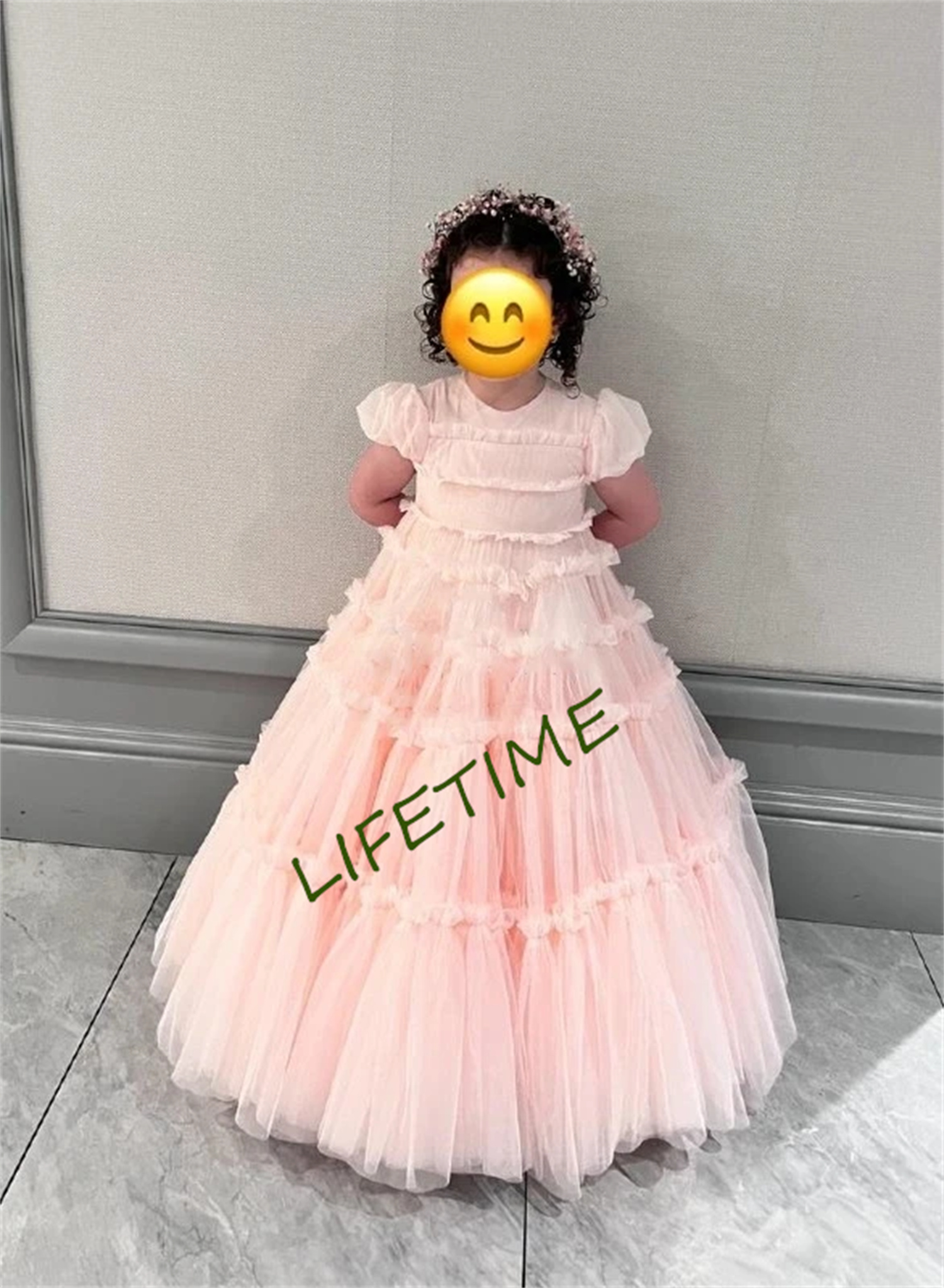 Vestido de flores para niña, vestido de tul rosa para fiesta de boda, bonito vestido de princesa para bebé