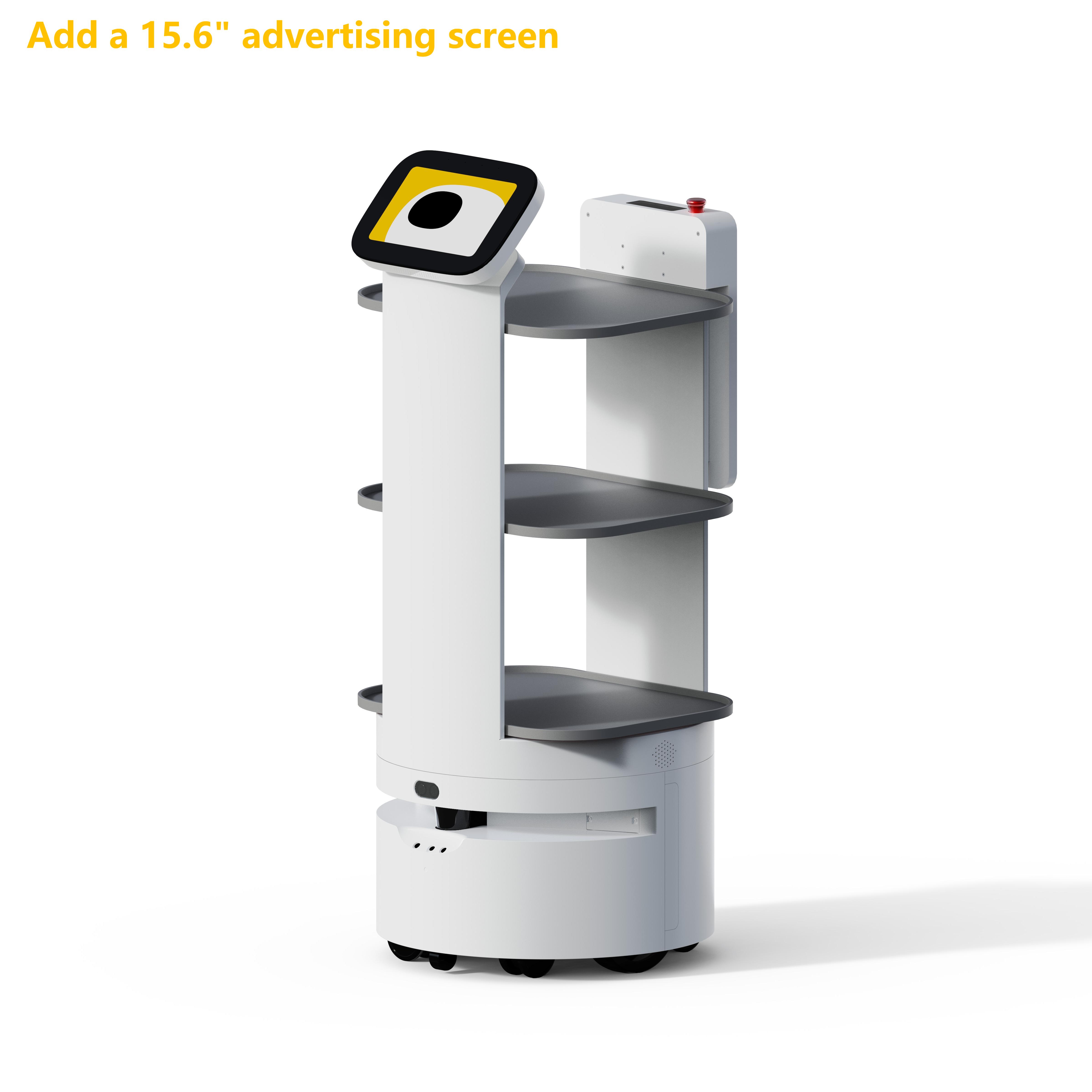 Robot de entrega de coche, Robot de servicio de entrega de alimentos inteligente para cafetería de Hotel de Hospital