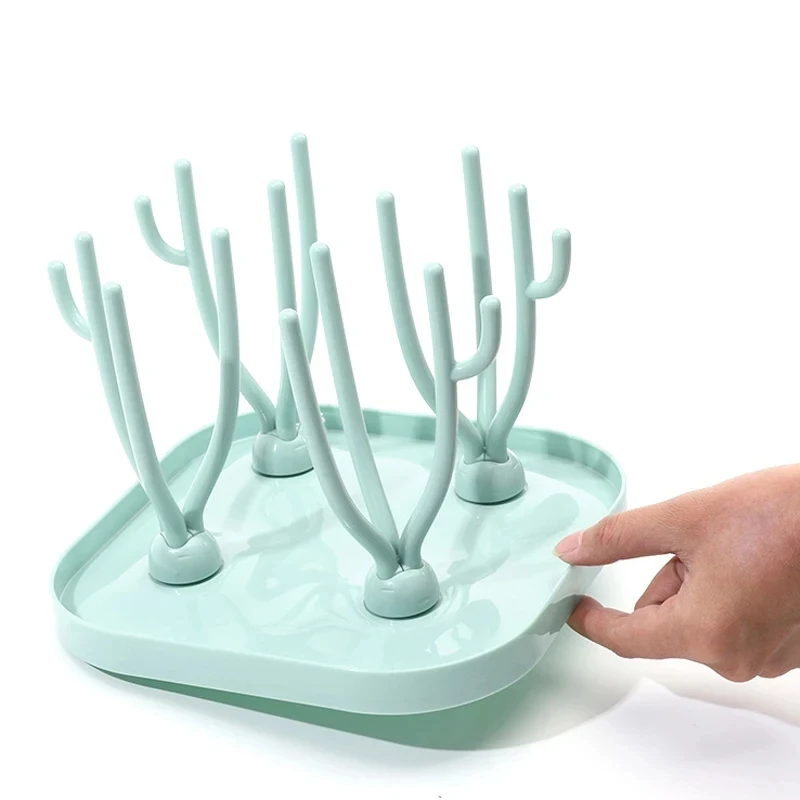 ขวดนมDrying Rack Feedingถ้วยผู้ถือที่ถอดออกได้รูปทรงต้นไม้RackทําความสะอาดPacifiersและอุปกรณ์เสริมชั้นวางของ