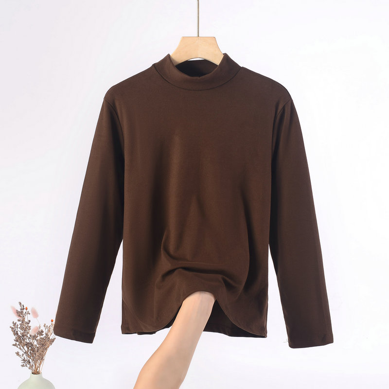 XL to 8XL Plus size Mock Neck Bottoming T-shirt Long sleeves Autumn Winter Warm Tshirts Loose Undershirt Base Tee Tops