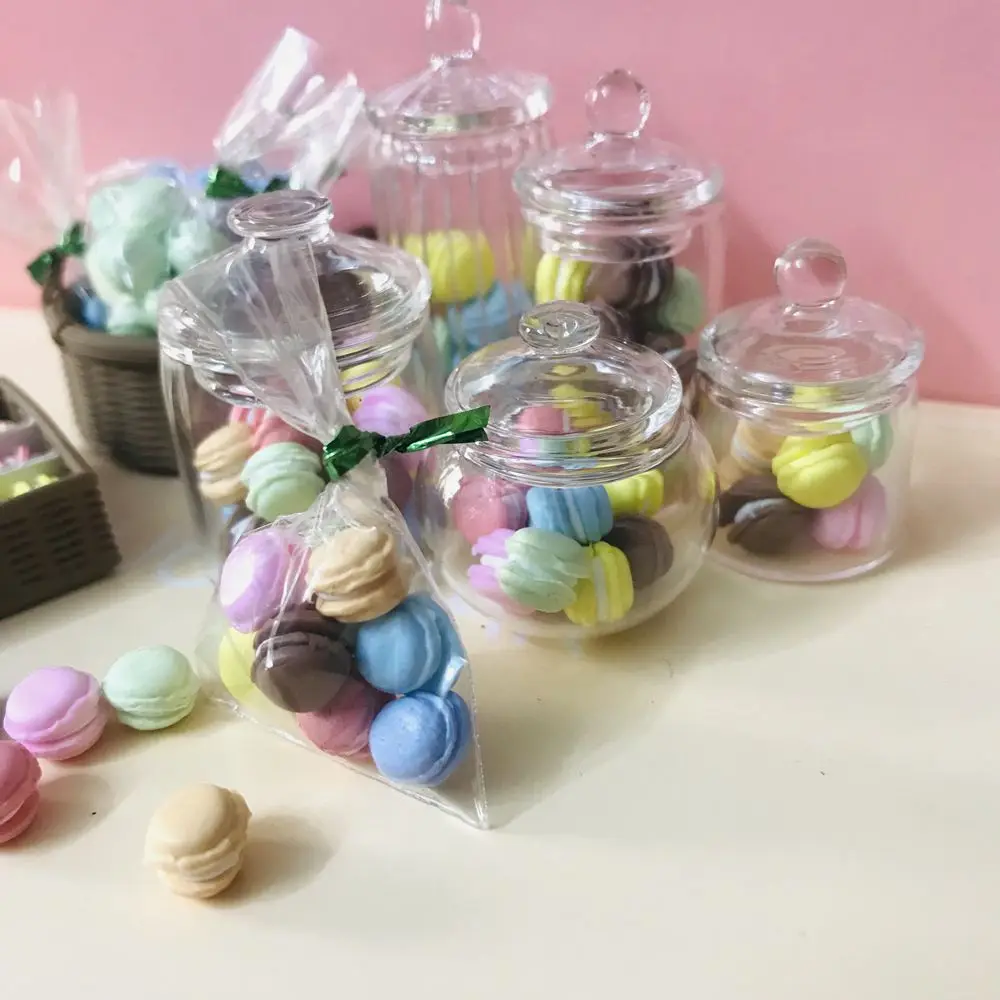 Mới Kẹo Màu Macaron 1/12 Quy Mô Nhà Búp Bê Thu Nhỏ Macaron Món Tráng Miệng Bánh Cho Blyth Barbies OB11 1/6 BJD Nhà Búp Bê Chơi
