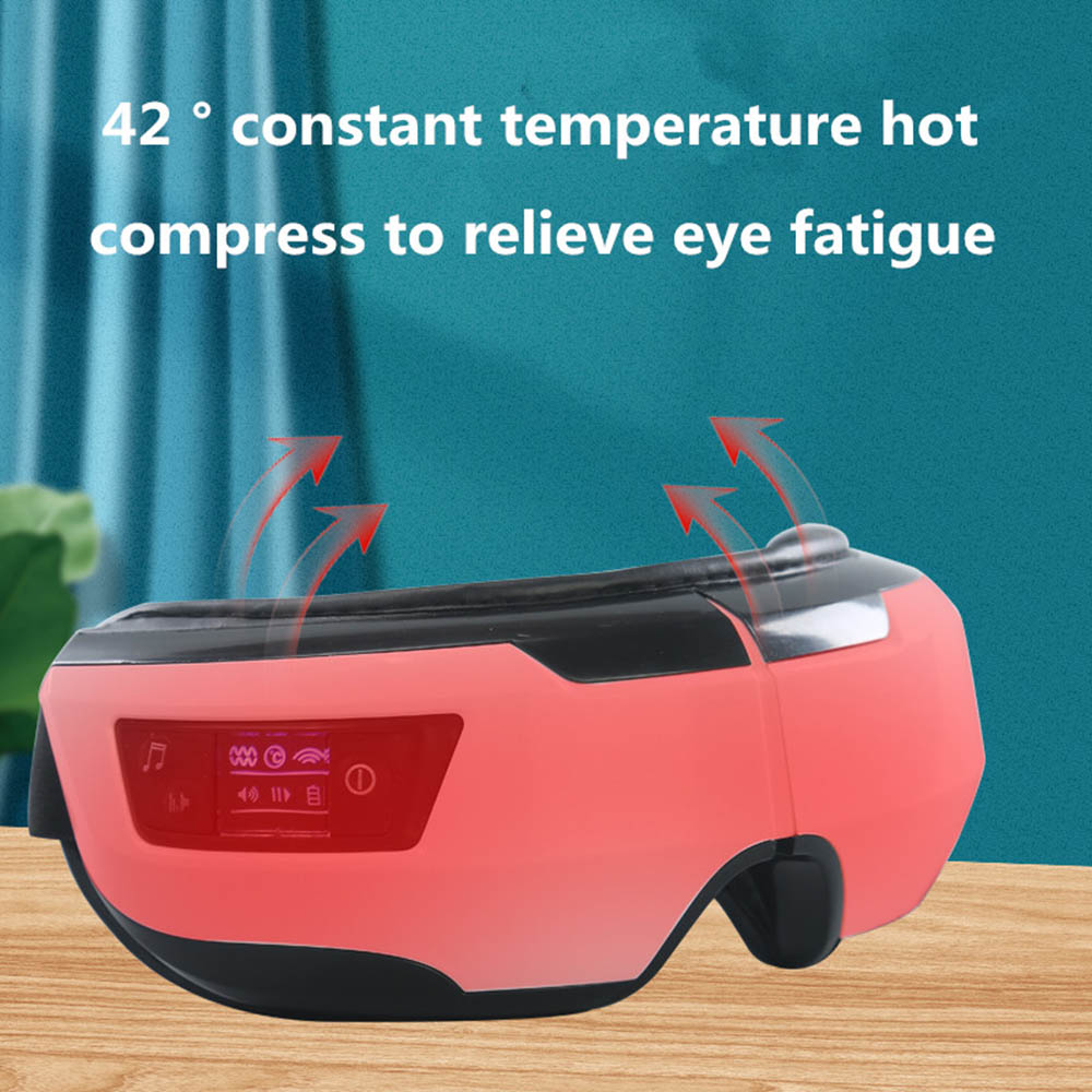 Masajeador ocular inteligente con vibración, instrumento para el cuidado de los ojos con Airbag 5D, Bluetooth, compresa caliente, gafas, máscara para dormir y fatiga