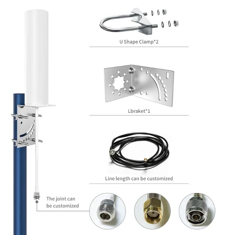 YNX-4-233 gsm/3g/4g/5g/wifi antena de canhão curto amplificador de sinal de telefone móvel antena de canhão omnidirecional ao ar livre
