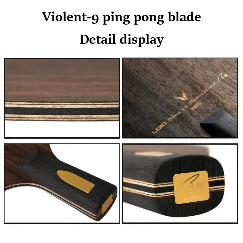 LOKI V9 Ping Pong Blade 9 K9 Ply Wood Carbon Violent-9 OFF+ Professional Table Tennis Racket Blade with High Speed Good Control
