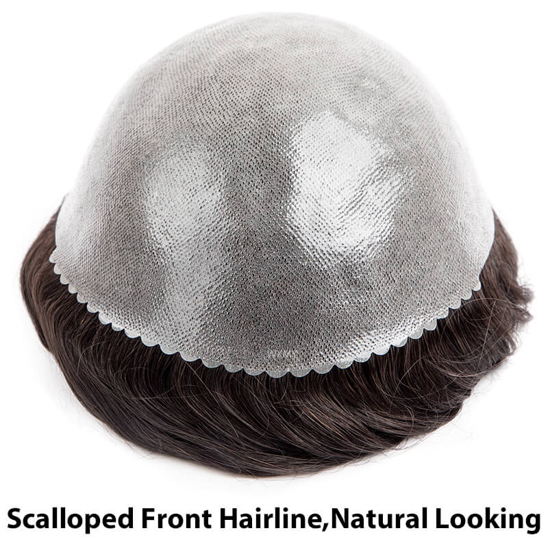 Toupet Männer 0,08-0,10mm Haut Basis Langlebig Mann Perücke Männliche Haar Prothese Natürliche Menschenhaar Perücken Für männer kapillare Systeme Einheit