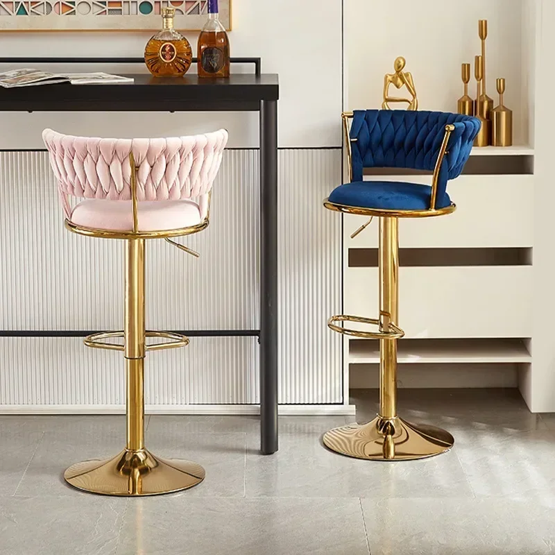 Simple rotating lifting bar stool high stool Nordic bar bars chair back modern furniture high elastic sponge bar stool