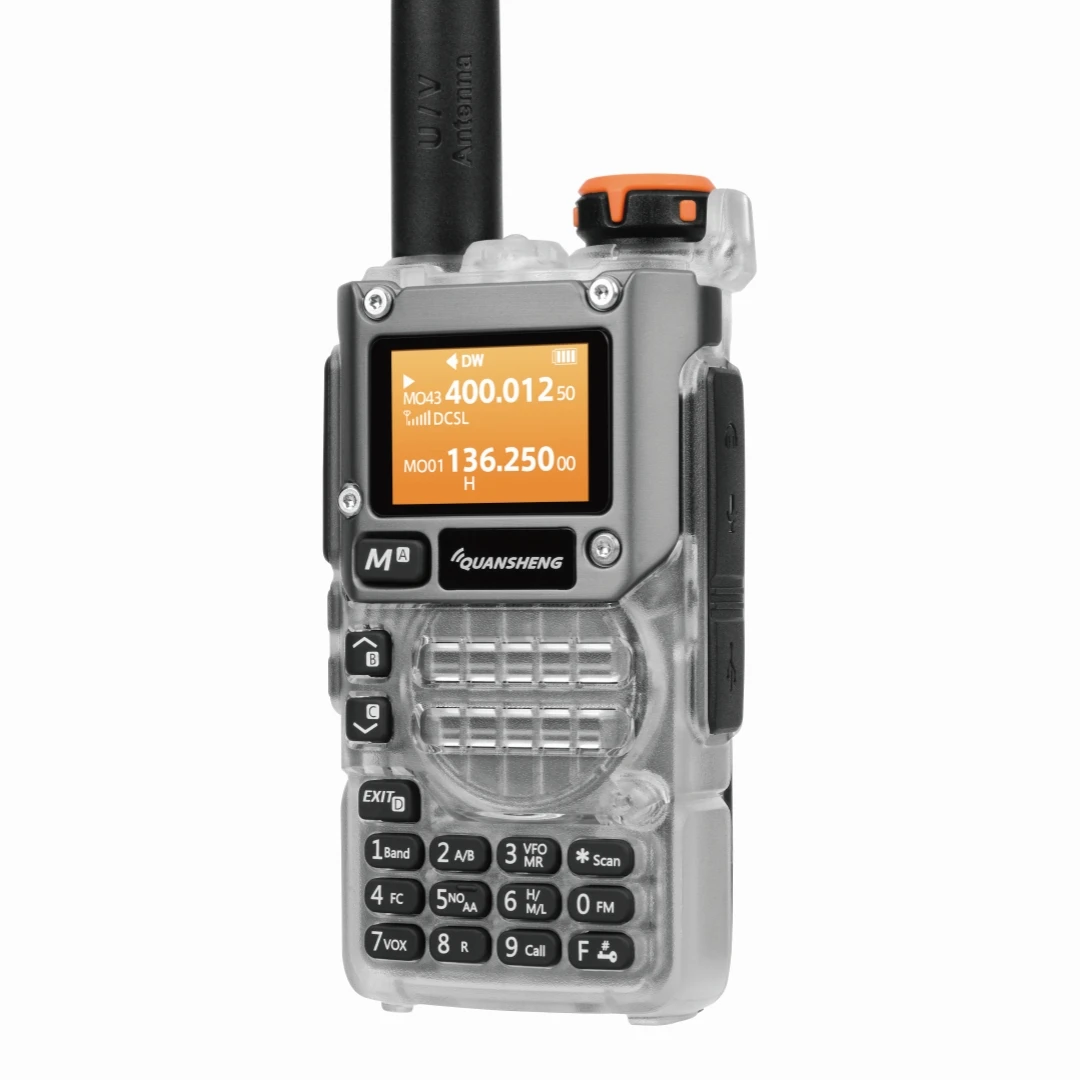 Quansheng UV-K5(8) UV-K58 UV-K6 UVK58 transparent two way Radio 50-600MHz Type C Charge Multi-band UV-K5 Upgrade quansheng k58