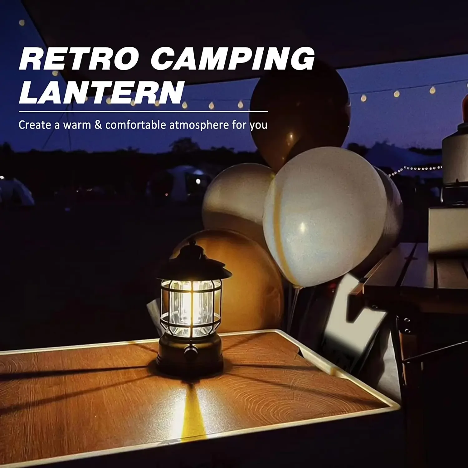 Recarregável Camping Lanterna, Stepless Dimming COB, portátil, impermeável para caminhadas, pesca, emergência, Início Power Outages, Indoor Out