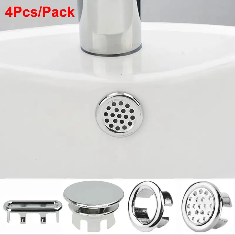 4 Uds cocina baño lavabo Circular desbordamiento cubierta de drenaje decoración bañera fregadero agujero desbordamiento hueco lavabo desbordamiento