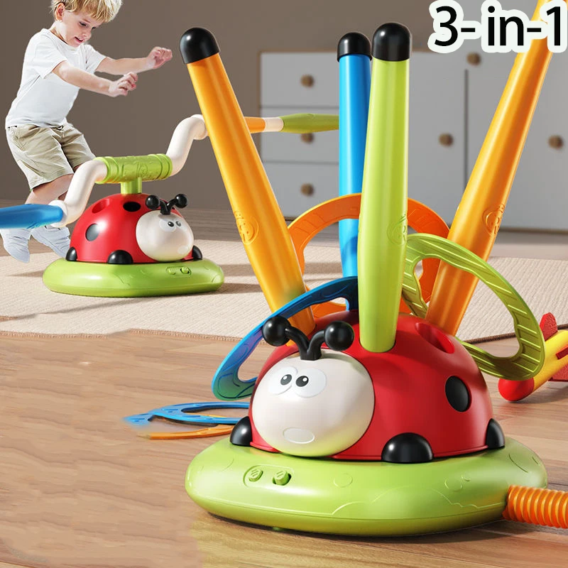 3 estilos joaninha lançador de foguetes corda máquina de pular virola jogo brinquedo multifuncional entretenimento esportivo ao ar livre educacional