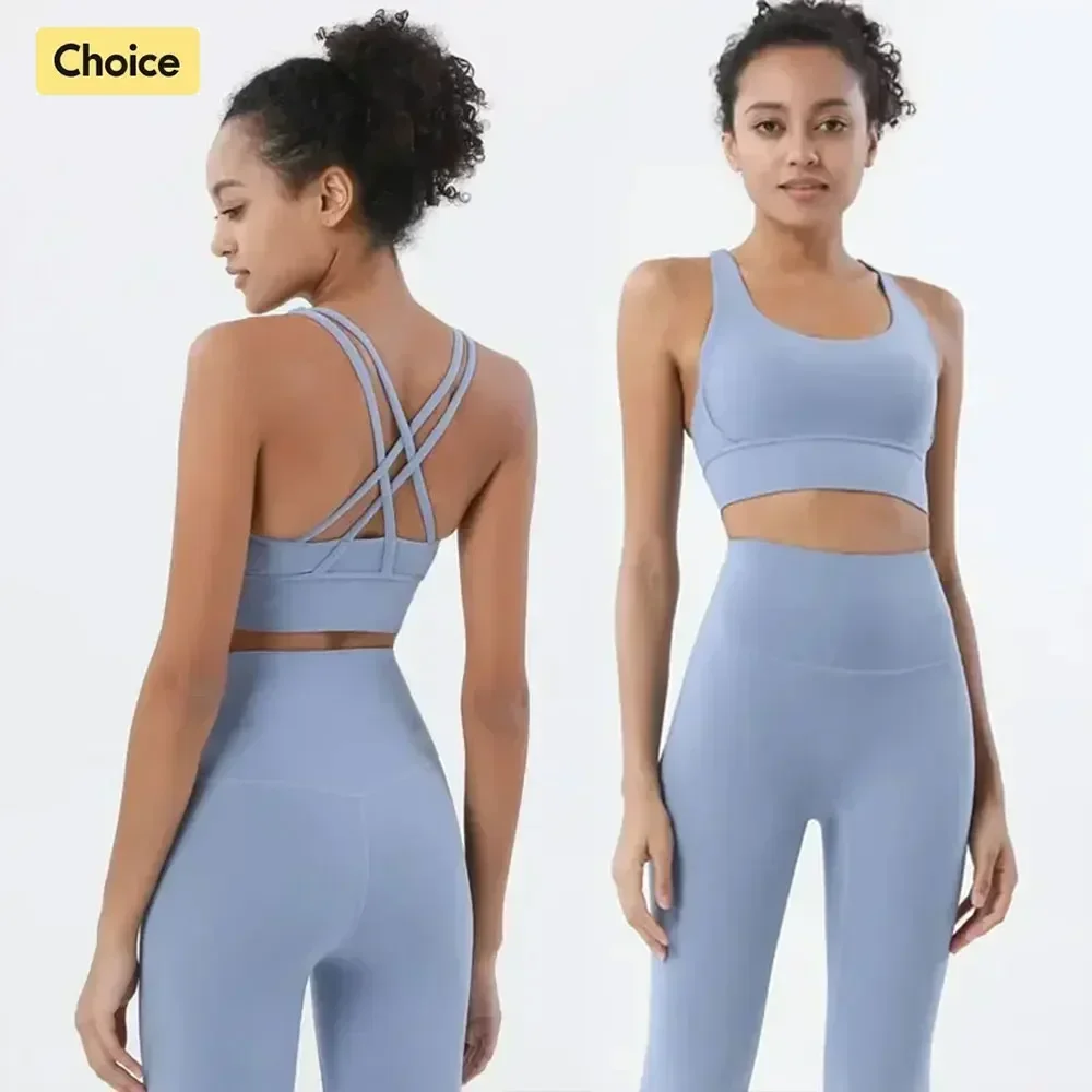 Ropa deportiva, conjunto de ropa de Yoga, mallas y Tops, trajes deportivos para Fitness, ropa de gimnasio, conjuntos de pantalones con sujetador, conjunto deportivo para correr para mujer
