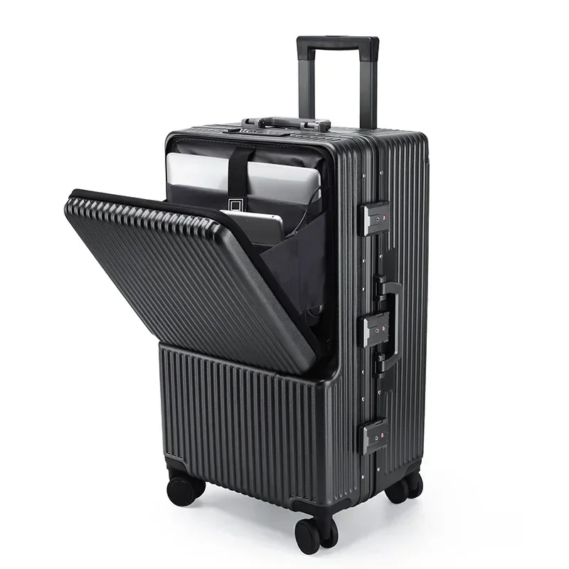 Verdickte Trolley-Koffer mit großer Kapazität Reisekoffer Multifunktion ale Notebook-Tasche 3 Passworts chloss Koffer auf Rädern