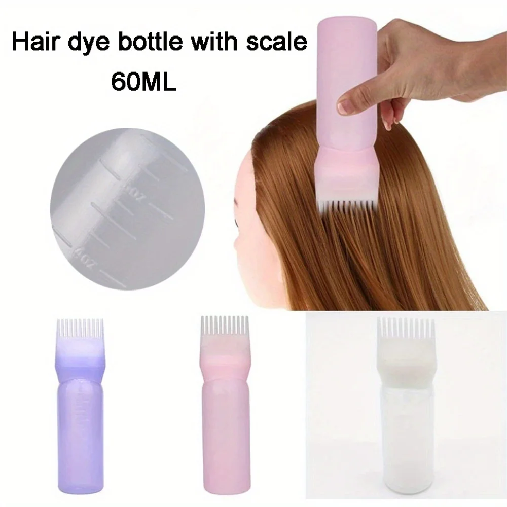 2 stks/set Siliconen Haar Kam Met Wortel Kam Applicator Fles Set Haarolie Applicator Shampoo Borstel Salon haar styling tools