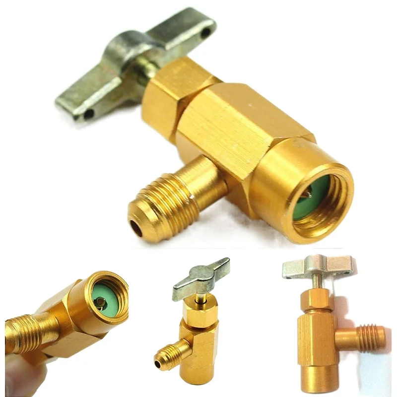 1/4 adaptador de rosca R-134a refrigerante pode dispensar garrafa abridor válvula 60*35mm carro ar condicionado auto acessórios do carro