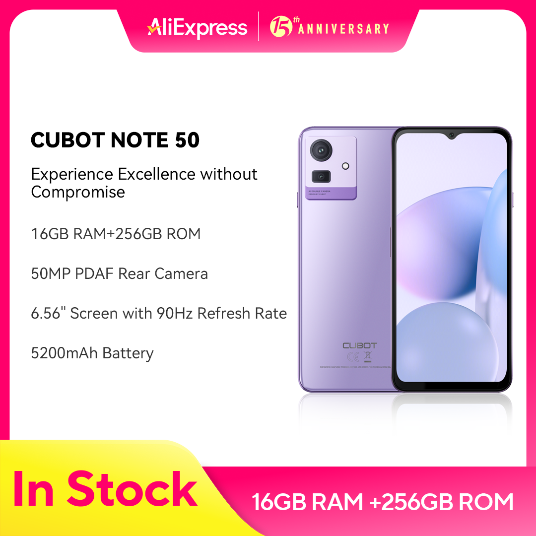 Cubot NOTE 50, スマートフォンandroid、16GB RAM(8GB+8GB 拡張)、256GB ROM(1TB TF カード拡張)、6.56 インチ 90Hz スクリーン、NFC、50MP カメラ、5200mAhバッテリー、smartphone、スマホ、4G 携帯電話、スマートフォン simフリー日本語、WiFi、Bluetoothをサポート、オクタコア、カートに追加 & コレクション