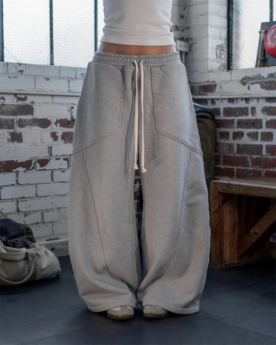 2025 Street Hip-hop Goth Harajuku Fashion Versatile Straight Wide-leg Pants Men American Retro Y2K Casual Loose Trousers Women