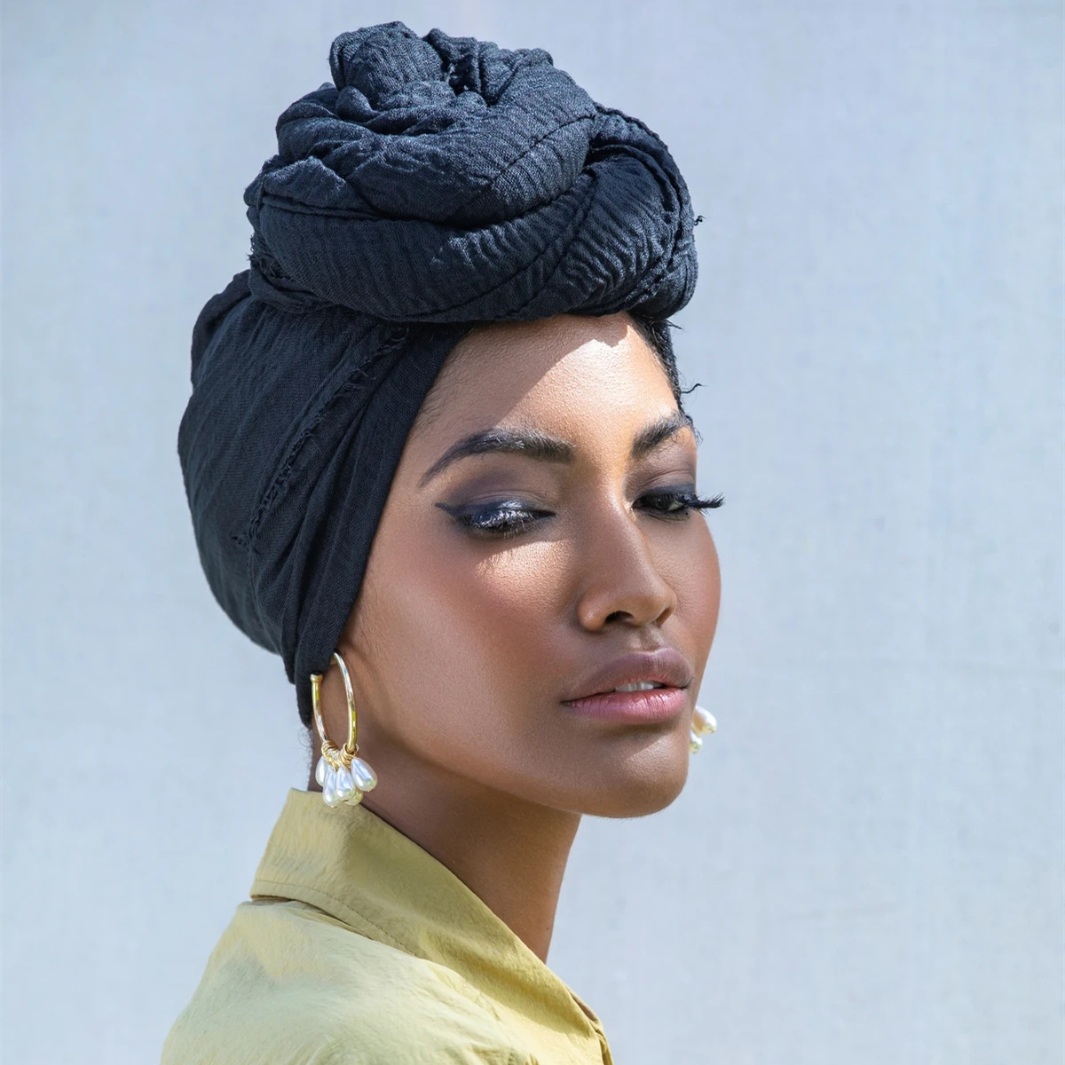 Ramadan algodão crinkle bandana véu cachecóis feminino cor sólida cabeça envolve lenços longos turbante bandana moda muçulmana lenço
