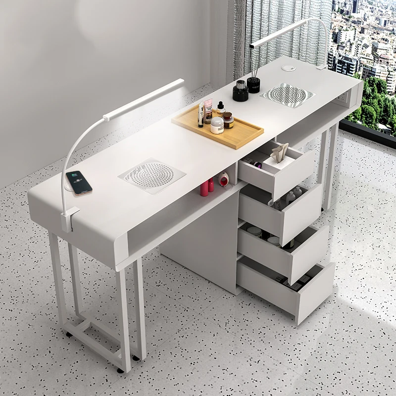 Mesa nórdica moderna para manicura, mueble de madera para salón de belleza, profesional, japonés