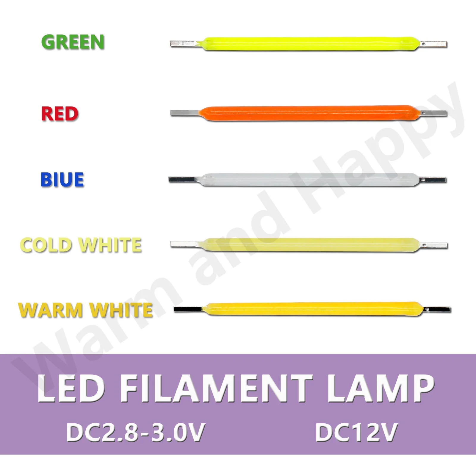 10 Chiếc Edison Bóng Đèn LED Đèn Dây Tóc Phần 38Mm DC3V DC12V LED Đính Hạt 1 Đèn Xông Tinh Phụ Kiện Diode Cho Kỳ Nghỉ chiếu Sáng Tự Làm