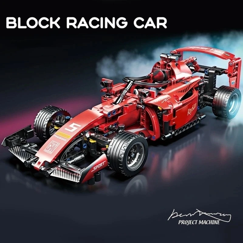 Moc técnico vermelho carro blocos de construção conjunto criativo modelo corrida kit diy montagem criativa tijolos brinquedos aniversário presente natal
