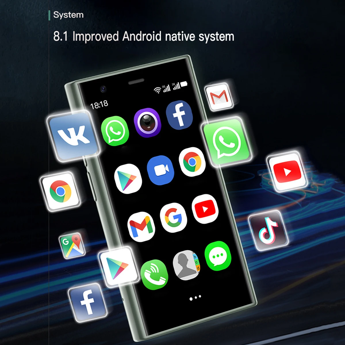 SOYES S23 Pro 3,0 "Android8.1 Mini teléfono inteligente 2GB RAM 16GB ROM Dual SIM en espera 1000mAh 3G red teléfono móvil compacto