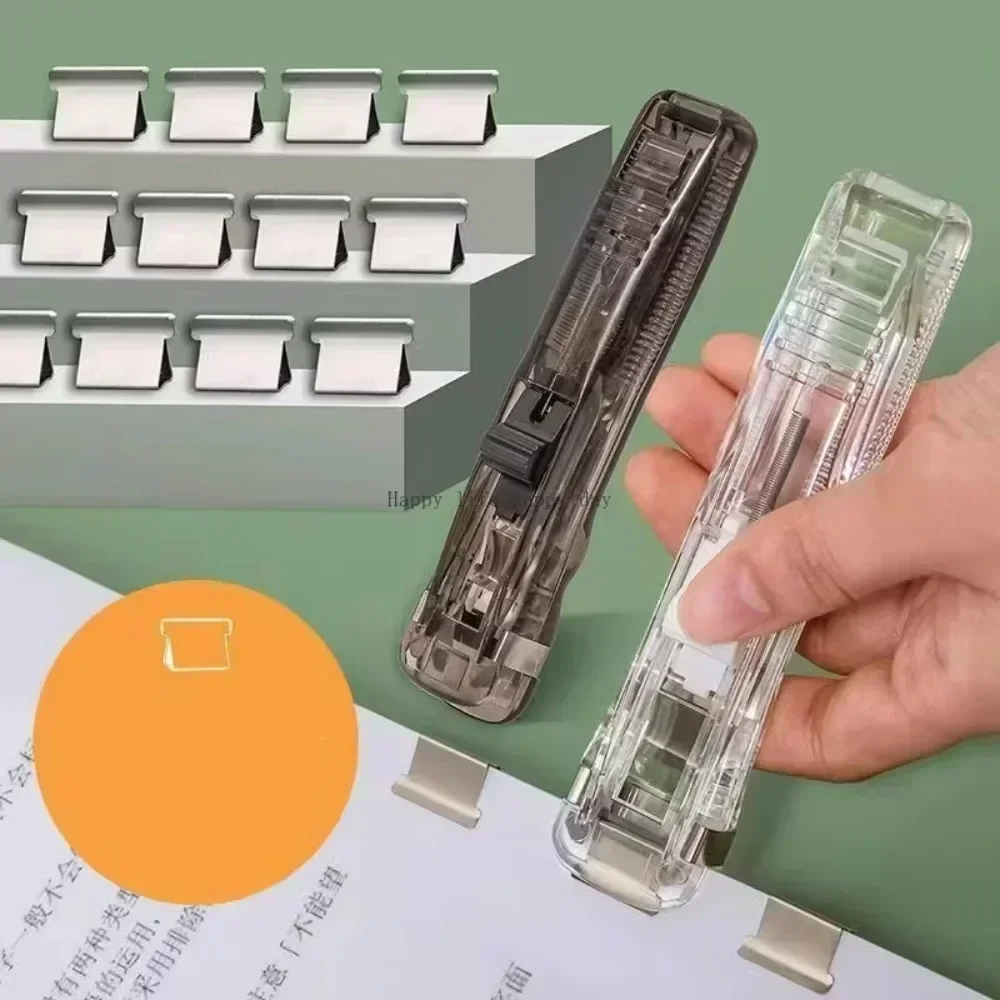 50 pz Push Clip Cucitrice Graffetta Rimozione Raccoglitore Push Morsetto Dispenser di Nastro Graffette Forniture Per Ufficio Set Forniture Per Desktop