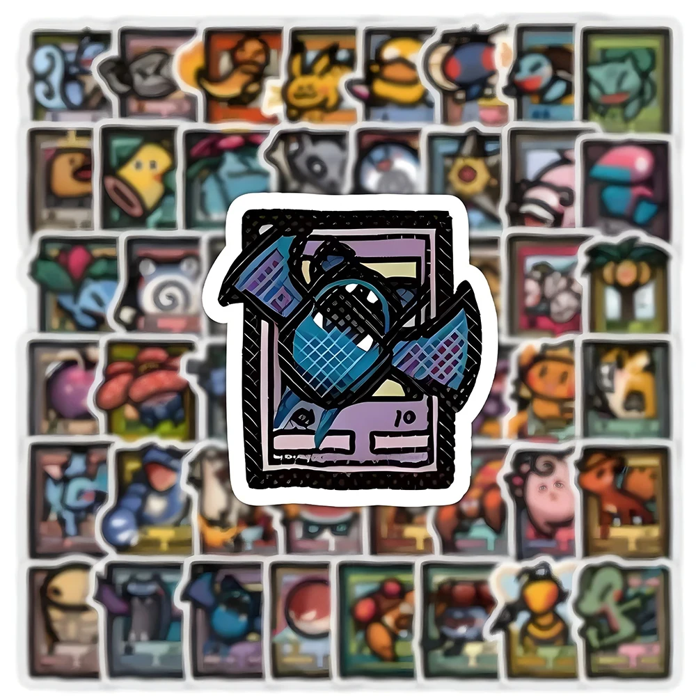 50/103 Uds. Pegatinas de Pokémon de estilo Pixel, calcomanías de dibujos animados de Pikachu, papelería para maleta DIY, pegatina impermeable para niños