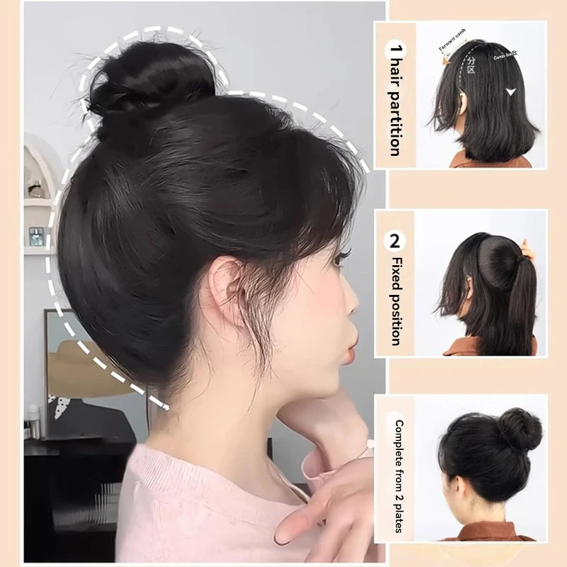 Extensión de moño falso para mujer, accesorios de realce de cabeza, herramienta Ideal para hacer un moño alto