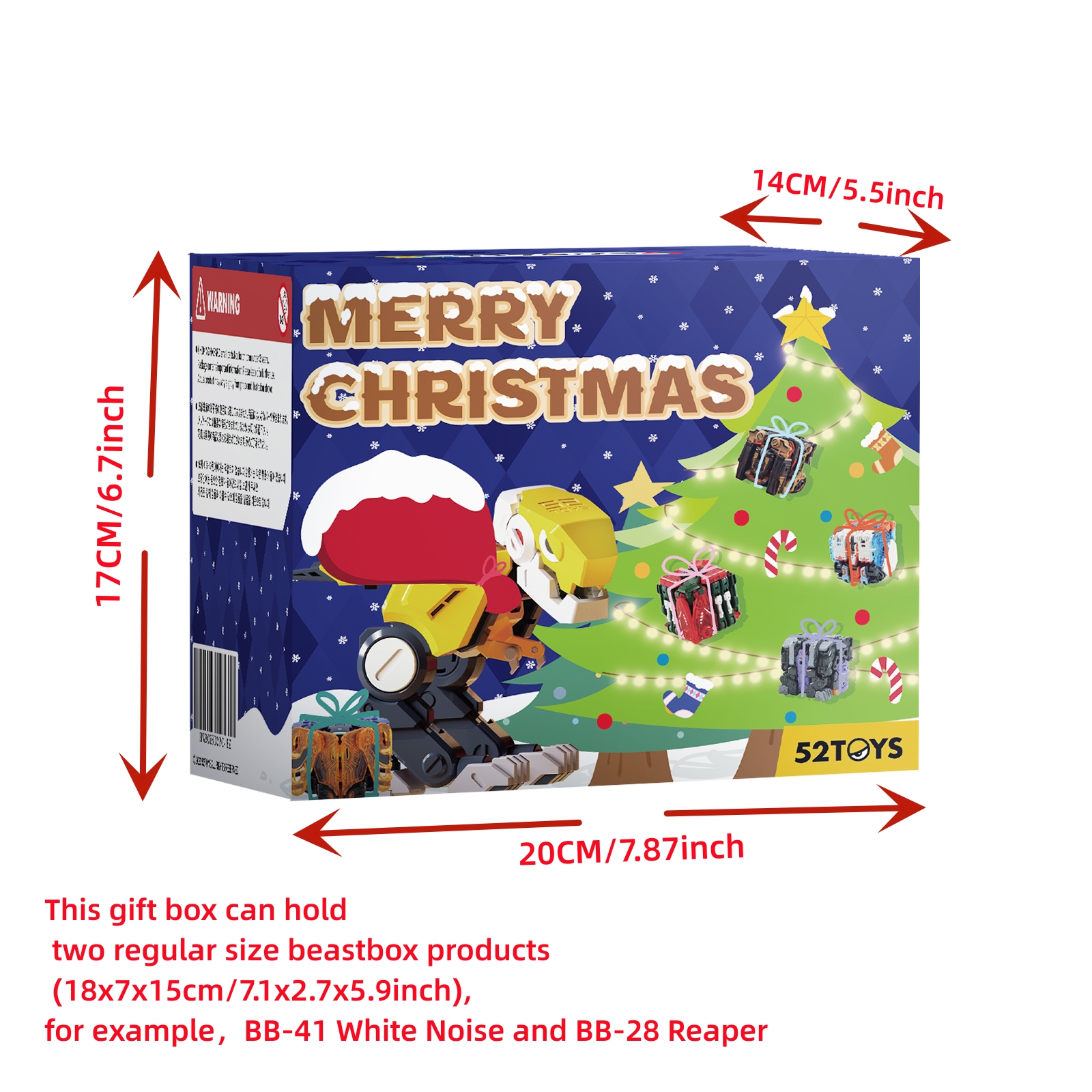 52 игрушки Beastbox, Рождественская подарочная упаковка, размер: 20x17x4 см/x дюйма
