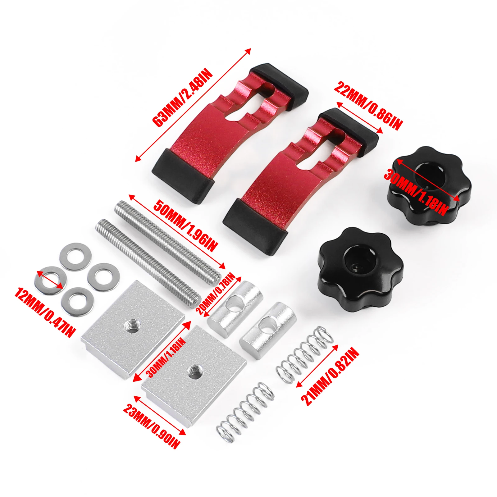 Abrazadera de sujeción de pista en T de acción rápida con T Silder, abrazaderas de carpintería de aleación de aluminio, plantilla para enrutadores, prensas de taladro CNC, 1/2 piezas