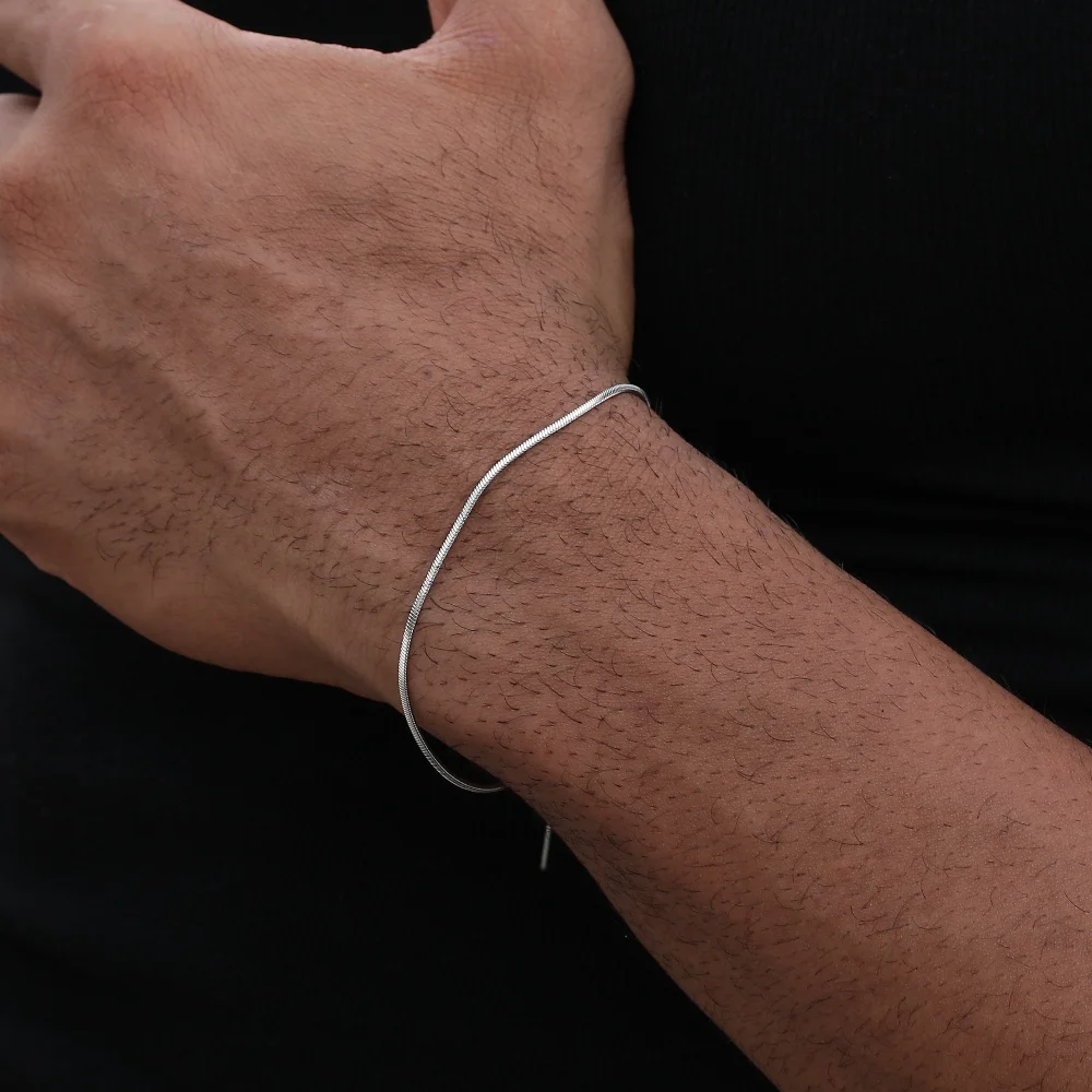 Pulsera de cadena de hueso de serpiente cuadrada de acero inoxidable Simple para hombres y mujeres, joyería de Hip-Hop, accesorios de fiesta de moda