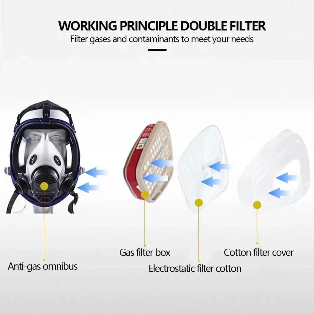 15/17 in 1 chemische Gasmaske 6800 Staub Atemschutzmaske Farbe Insektizid Spray Silikon Vollgesichtsmaske Filter zum Laborschweißen