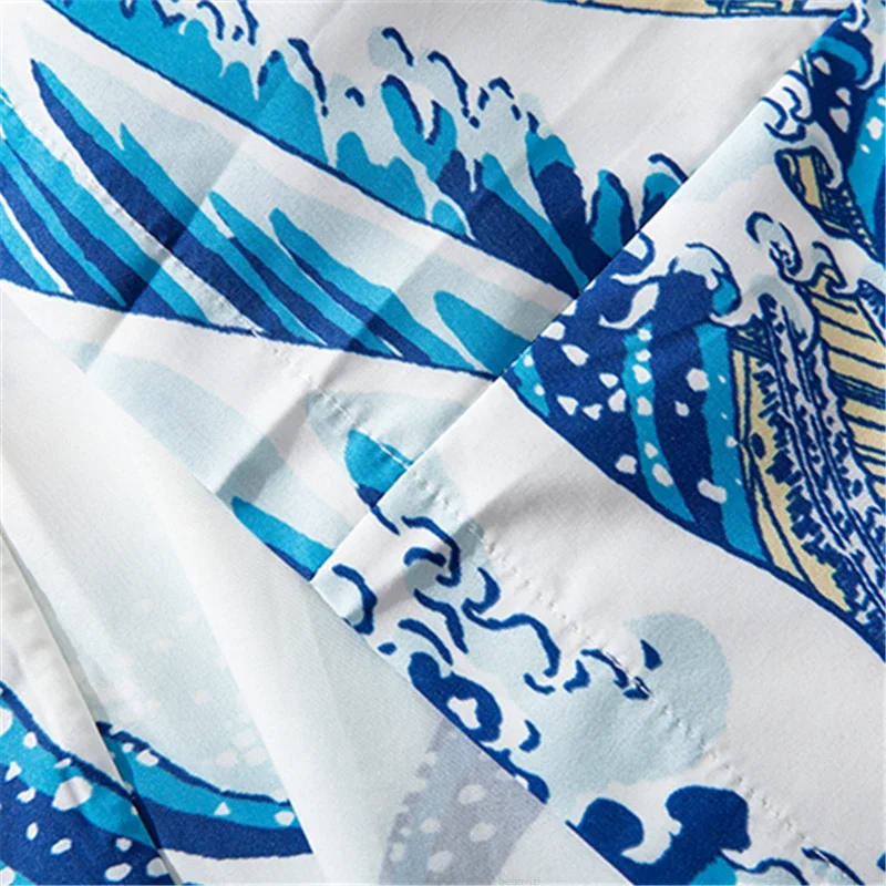 สีดํากิโมโนเสื้อสเวตเตอร์ถักผู้หญิงผู้ชายญี่ปุ่น Obi ชาย Yukata ผู้ชายเสื้อคลุมฮาโอริญี่ปุ่น Wave ปลาคาร์พพิมพ์เสื้อแบบดั้งเดิมญี่ปุ่นเสื้อผ้า