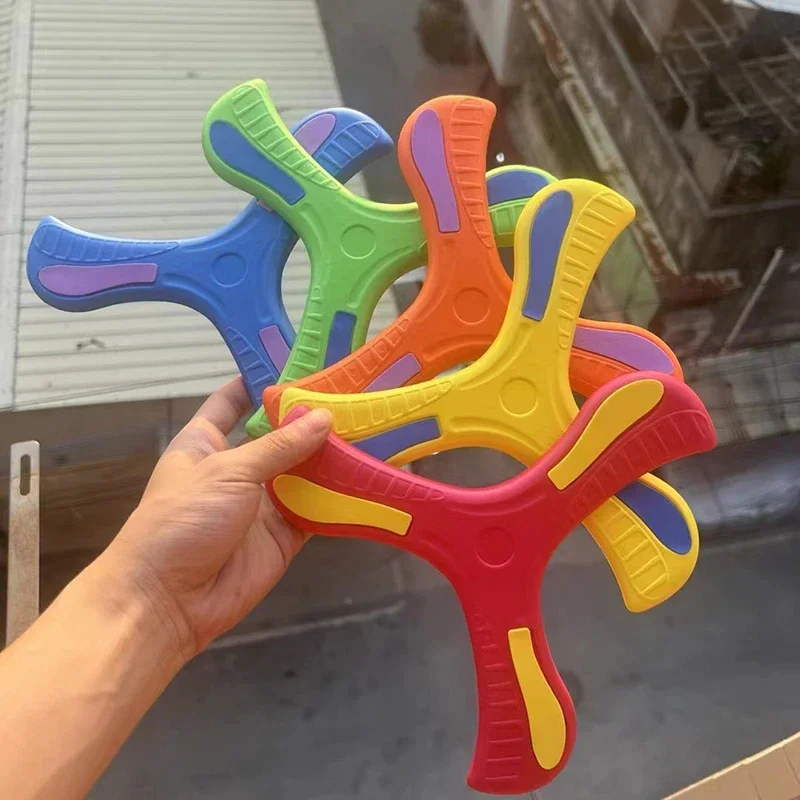 Children Outdoor Sport Flying Disc Soft EVA Touching Boomerang Return Dart Hand Throw Spinner Parent-Child Interactive Game Toys