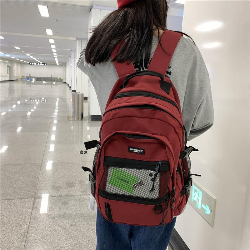 2025 Large Capaci Travel Backpack Women's Double-Shoulder Bag Cool Retro Workwear Sle for College Students Fashionable