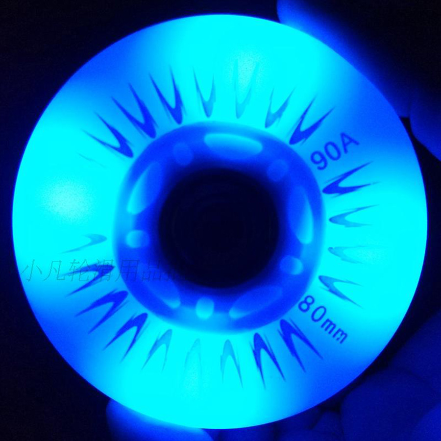 8PCS Flash Inline Skate Wheels 90A LED Lighting Skating Wheels 60 62 64 68 70 72 76 80mm Slalom Sliding Tires For SEBA Patines