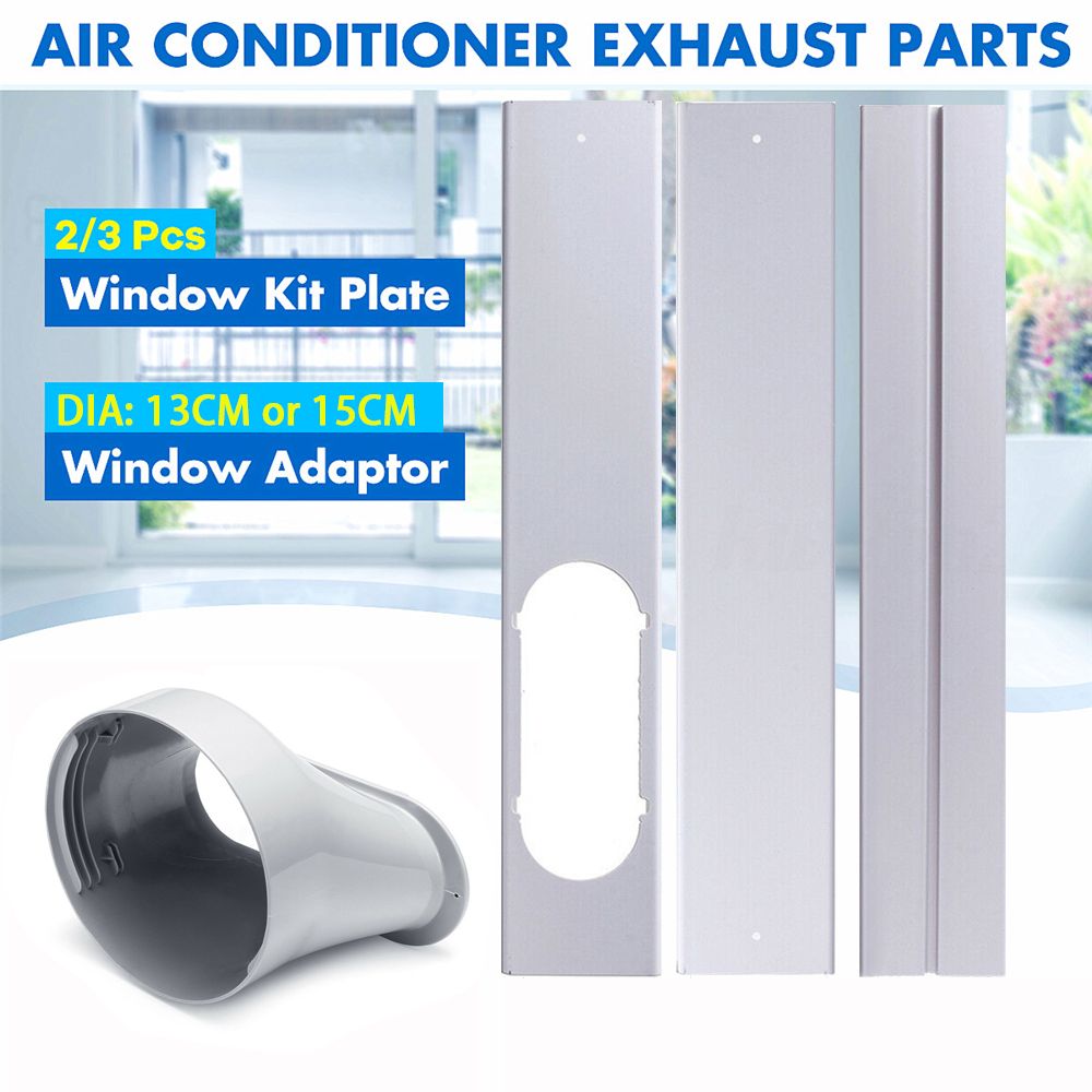 Adaptador de janela portátil, PVC Window Slide Kit Plate, Condicionador de ar ajustável, Prático Slide Plate, Escudo do vento