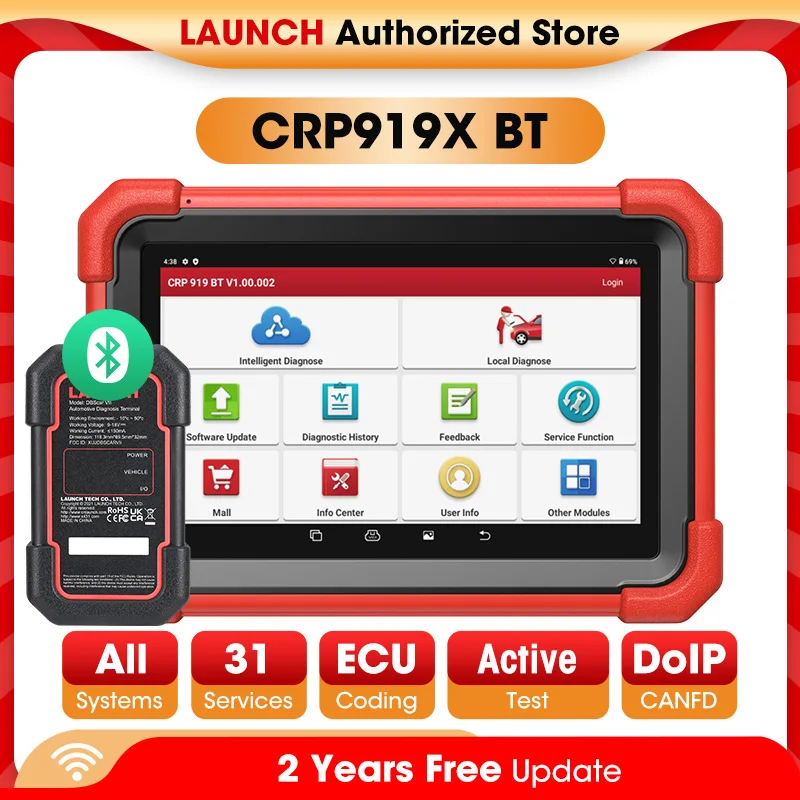 Novo lançamento x431 crp919x bt obd2 scanner ferramentas de diagnóstico automotivo carro canfd doip ecu codificação digitalização profissional