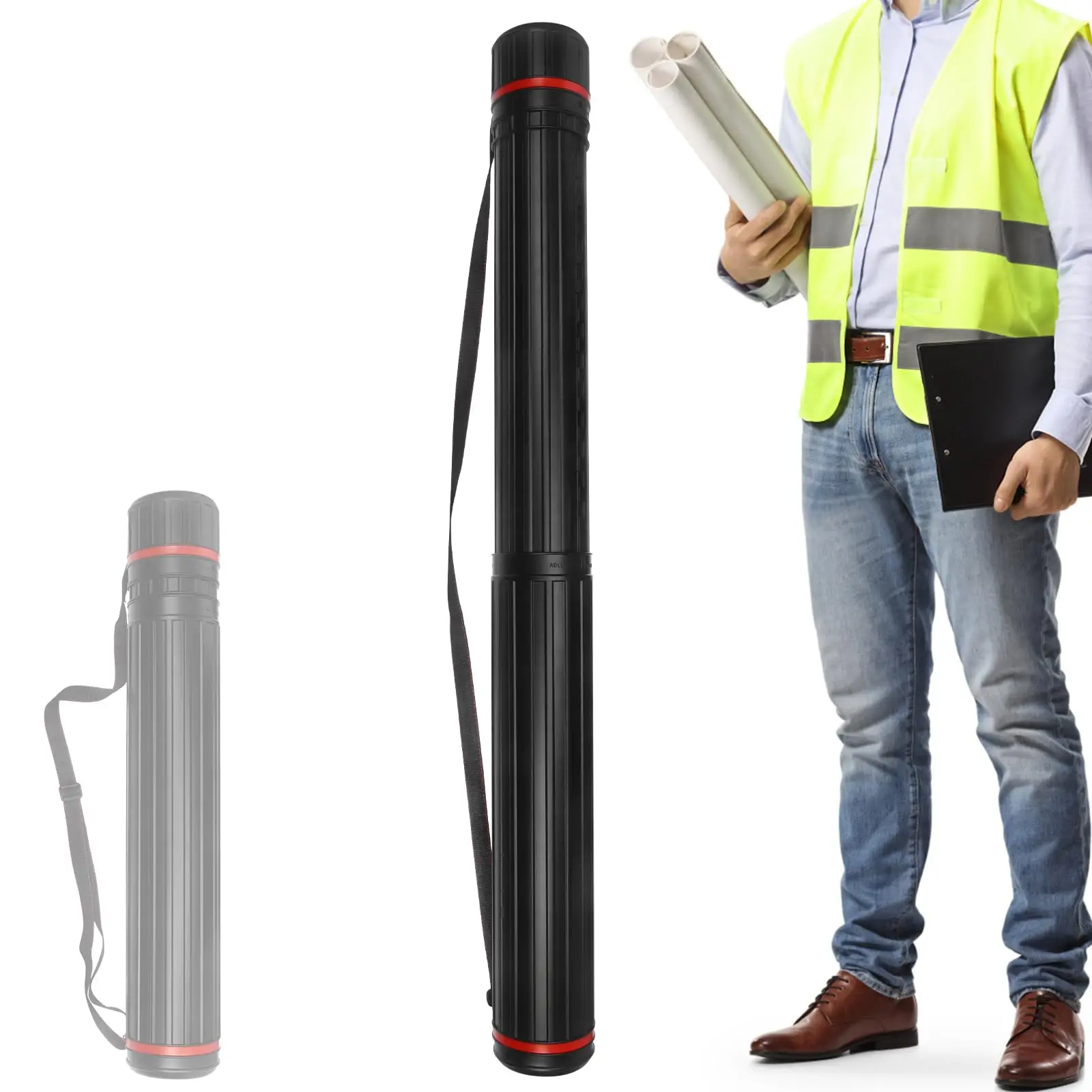 Tube d'affiche télescopique étanche, Tube de rangement extensible et résistant à la lumière pour les Documents d'art, plans, cartes, stockage de protection