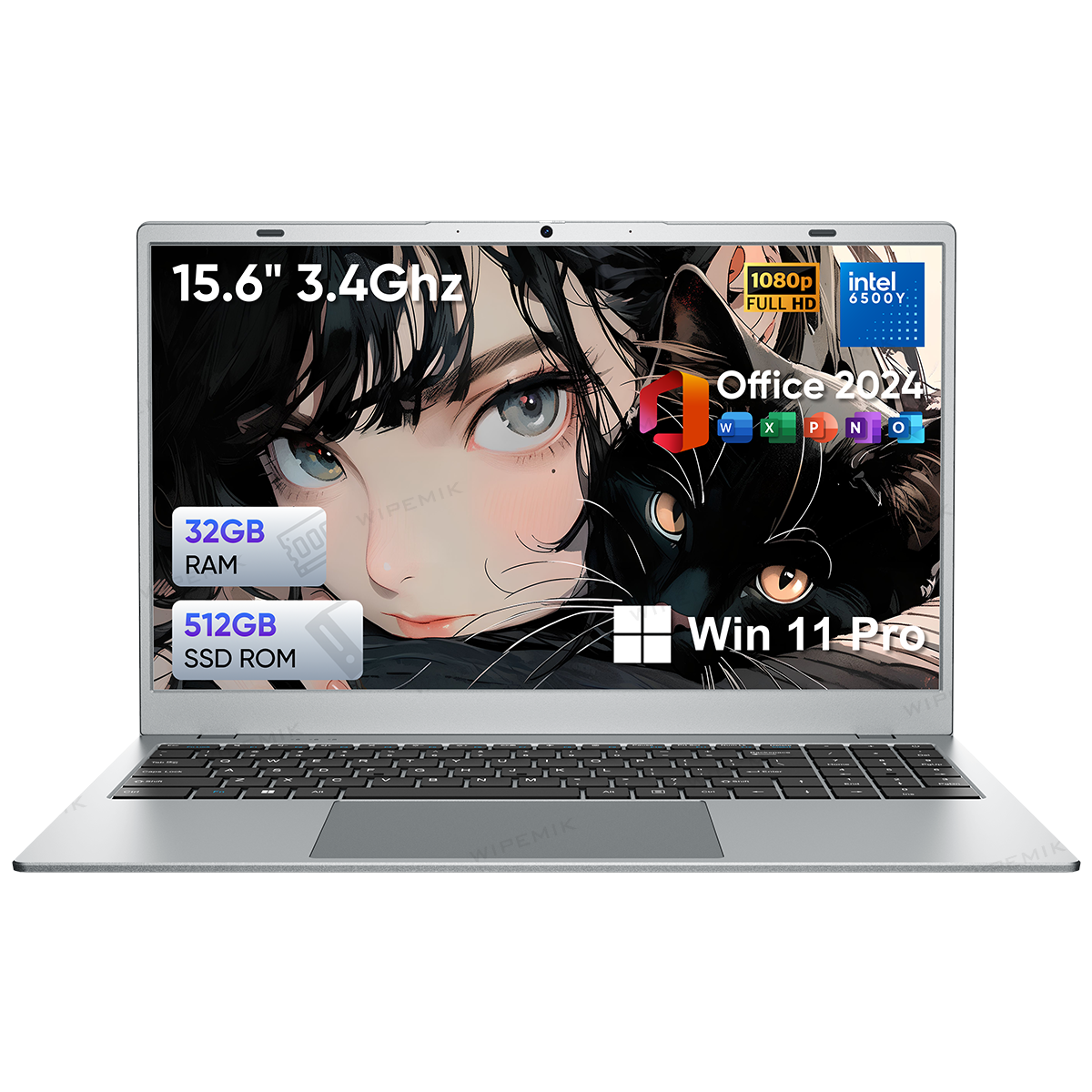 Laptop Computer 15.6 inch FHD intel Pentium Gold 6500Y up to 3.4GHz 32GB RAM 512GB SSD WiFi5,USB-C Business and Student Laptops