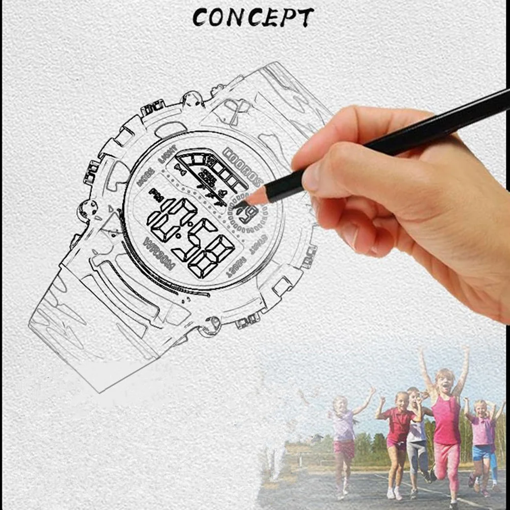 Coobos crianças relógio camuflagem esportes eletrônico digital relógio à prova dwaterproof água multi-função led relógio para meninos meninas crianças relógio