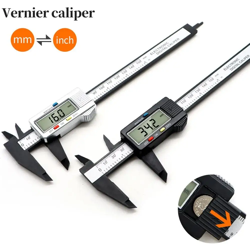 Calibro elettronico digitale quadrante in fibra di carbonio calibro a corsoio micrometro strumento di misurazione righello digitale