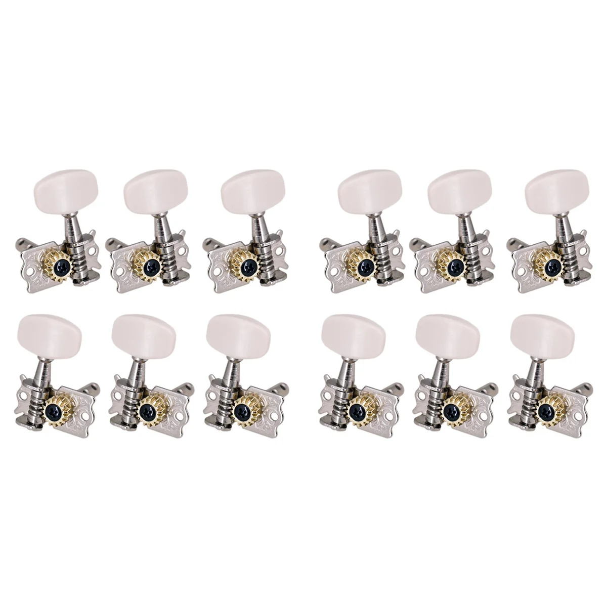 A71P 12 Uds 6R6L clavijas de afinación de guitarra cabezas de máquina abiertas pieza de afinadores de clavija de afinación de guitarra acústica folclórica