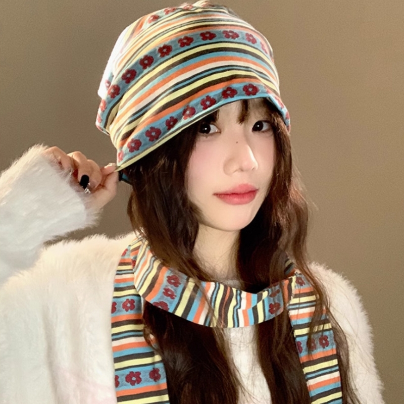 Thermals Knitted Hat and Scarf Set Women Comfortable Hat Fashionable Pullover Hat for Skiing, Hiking, Camping