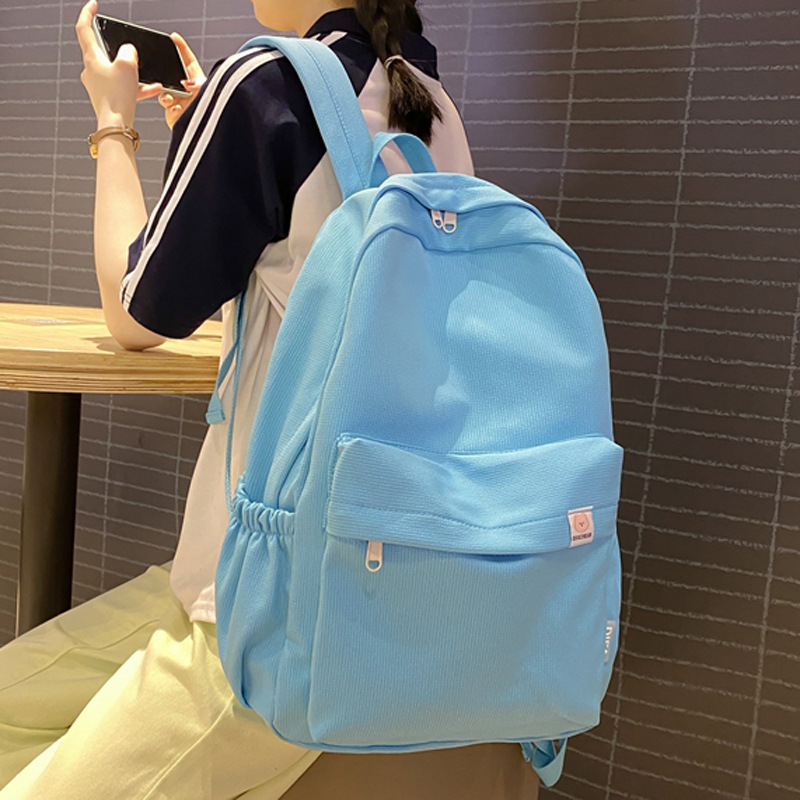 Słodki, miękki plecak studencki w jednolitym kolorze o dużej pojemności, nowy styl dla mężczyzn i kobiet, proste trendy