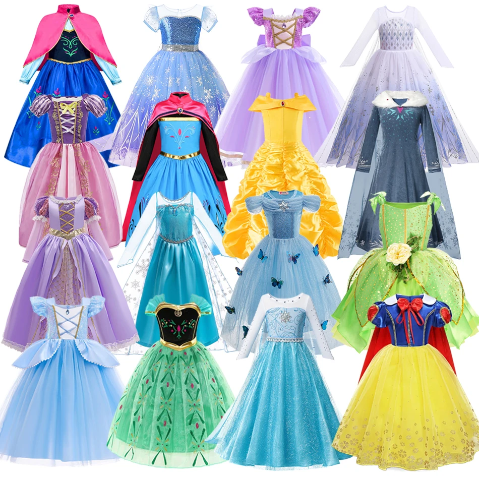 Disfraz de princesa para niños, vestido de Reina de la nieve para niñas, ropa de Carnaval de Halloween, ropa de fiesta de noche de Cosplay bonita para 2-10 años