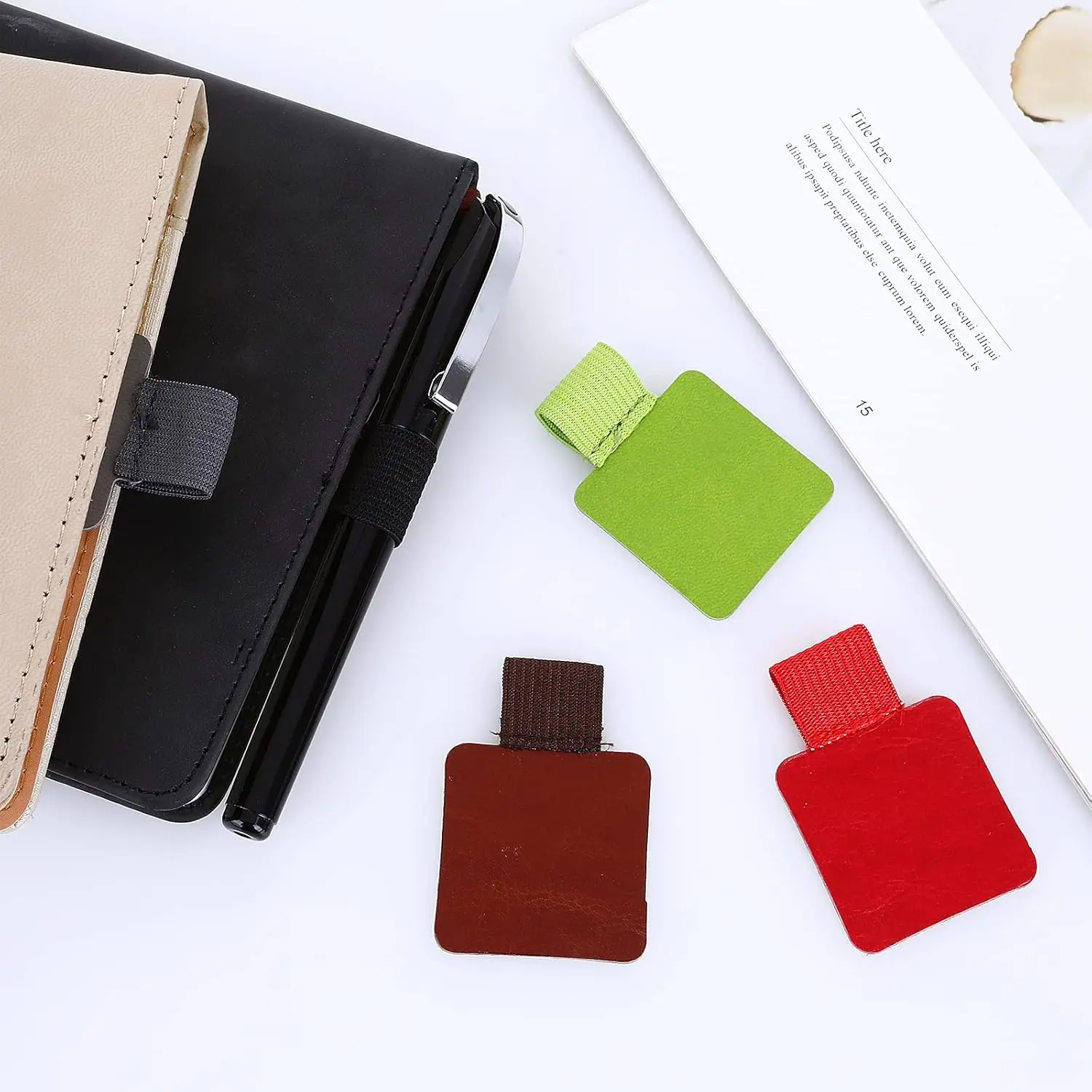 Self-adhesive Pen Holder Elastic Leather Pencil Loop Holders for IPad Case Ipencil Notebooks Laptop PU Stylus Pencil Stand Clip
